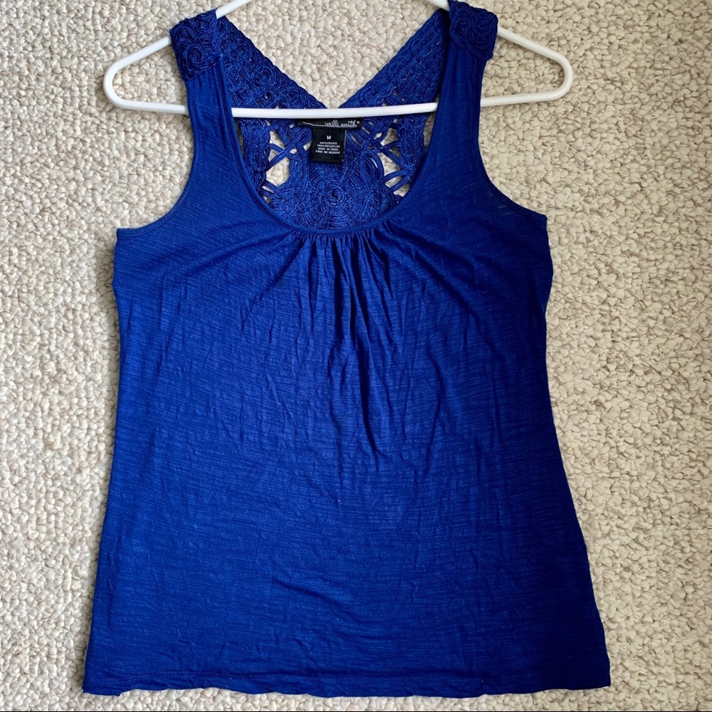 Willi Smith blue embellished back tank